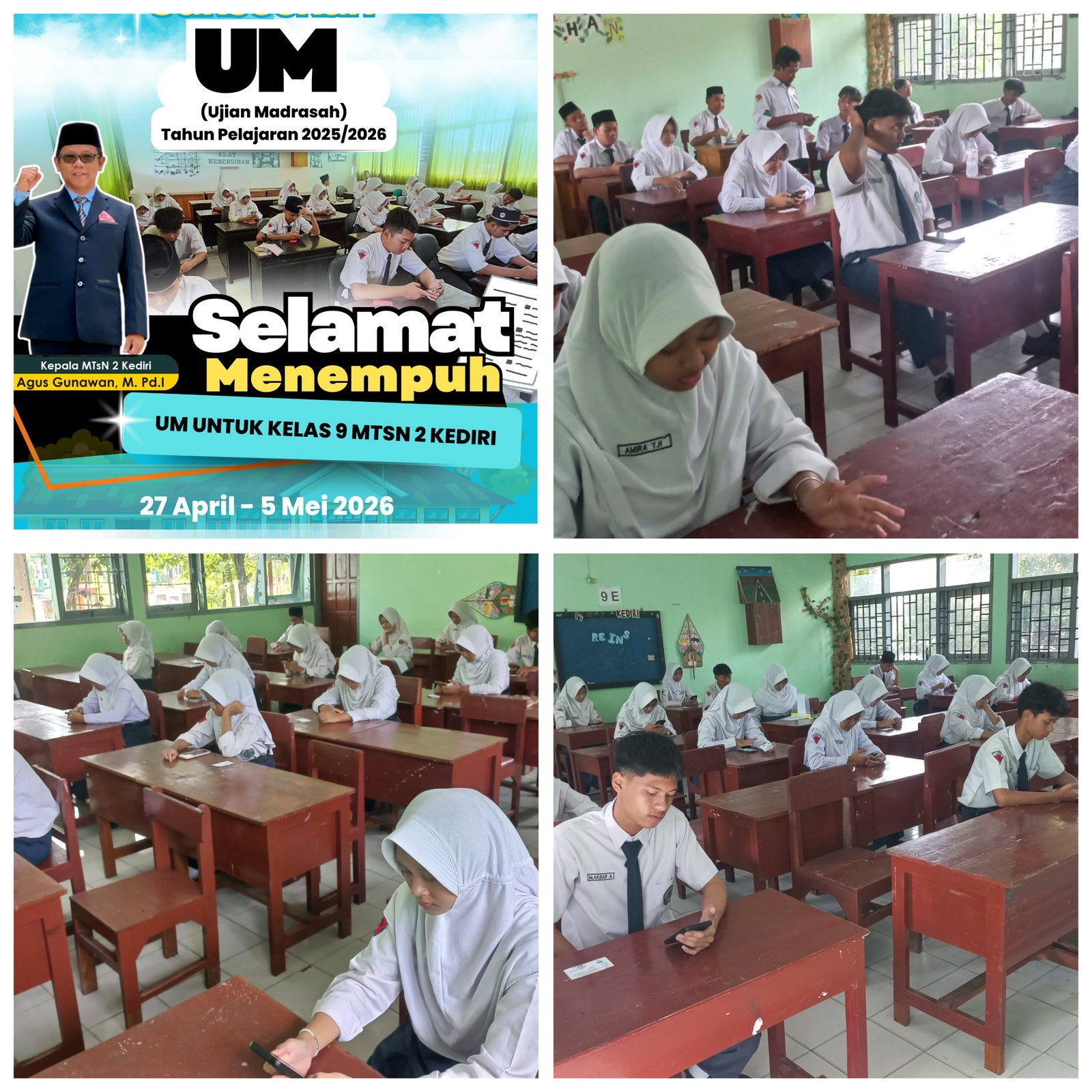 UJIAN MADRASAH DENGAN CBT DI MTsN 2 KEDIRI